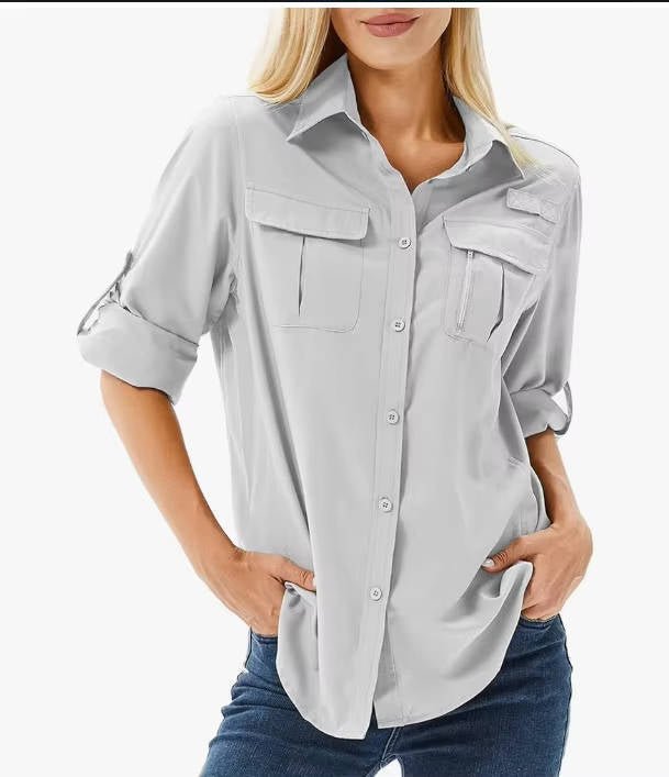 Evelyn | Women's UPF 50 Roll-Up Sleeve Hiking Shirt