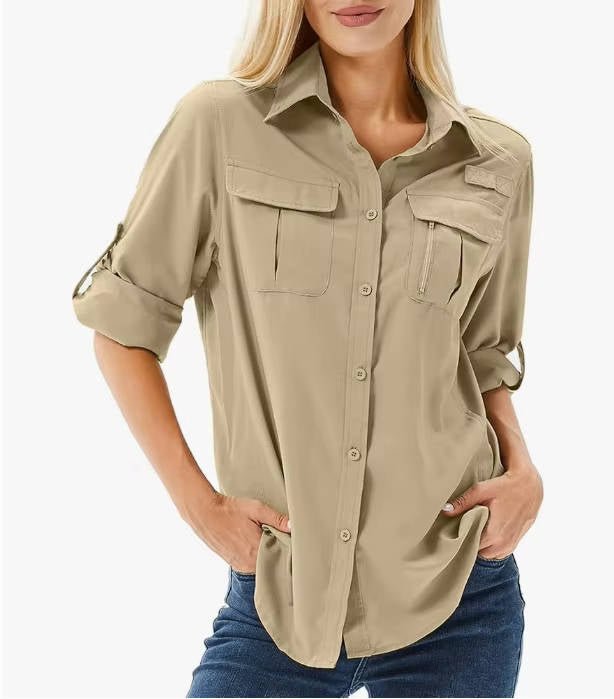 Evelyn | Women's UPF 50 Roll-Up Sleeve Hiking Shirt