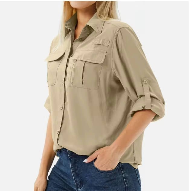 Evelyn | Women's UPF 50 Roll-Up Sleeve Hiking Shirt