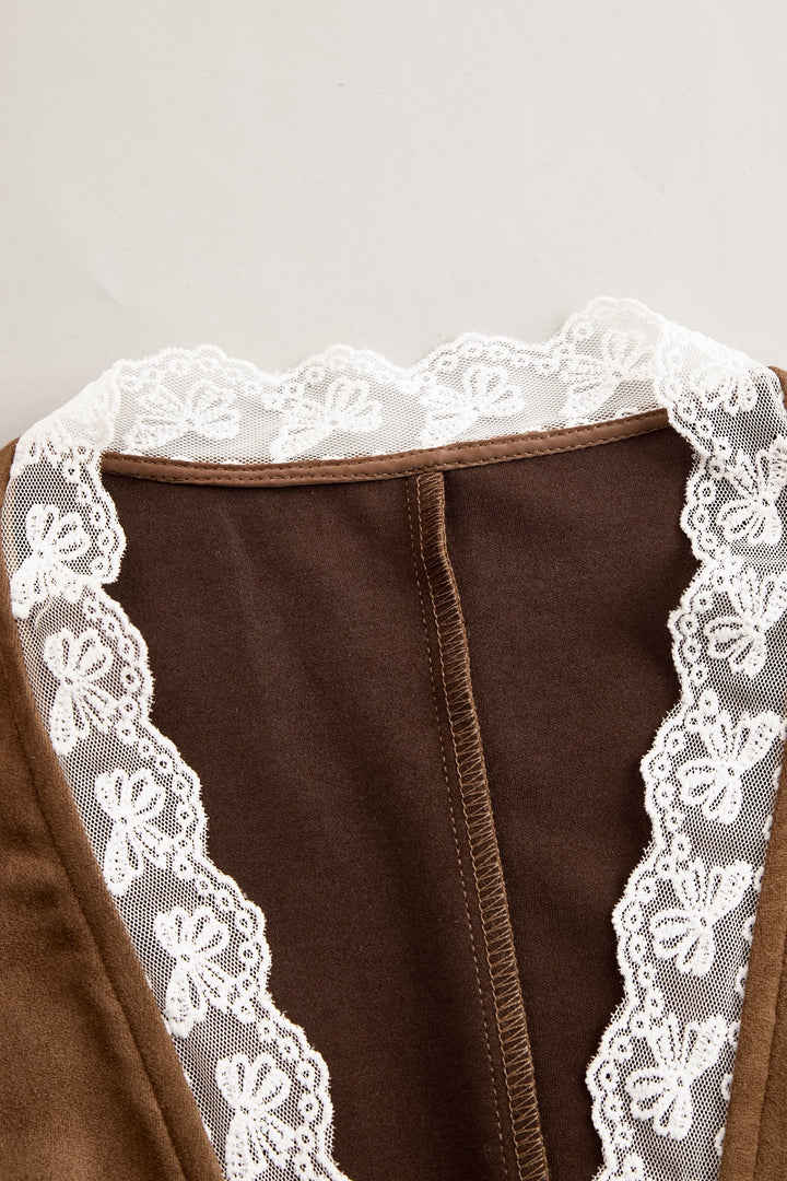 Rosie | Women's Western Lace Long-Sleeve V-Neck Fitted Snap-Button Blouse